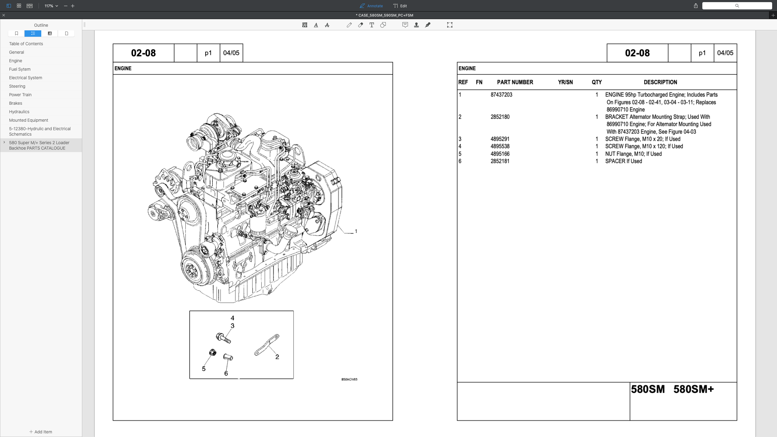 CASE 580M(+) 590M(+) LOADER BACKOE SERVICE WORKSHOP MANUAL+ PARTS ...