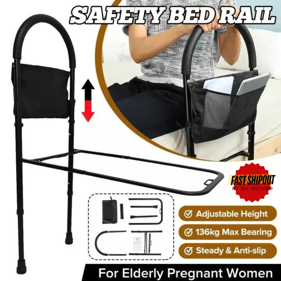Bed Assist Bar With Storage Pocket Height Adjustable Bed Rails for Elderly Ready Stock Shopee Malaysia