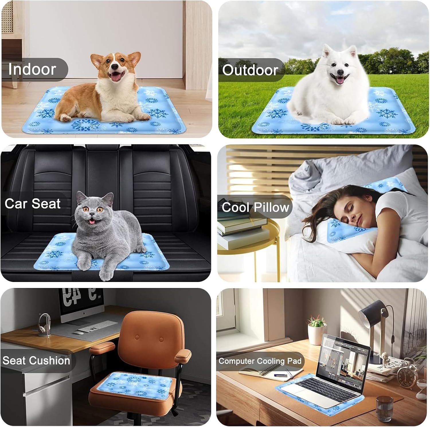 PETCUTE Cooling Pad Bed For Dogs Cats Puppy Kitten Cooling Mat Pet