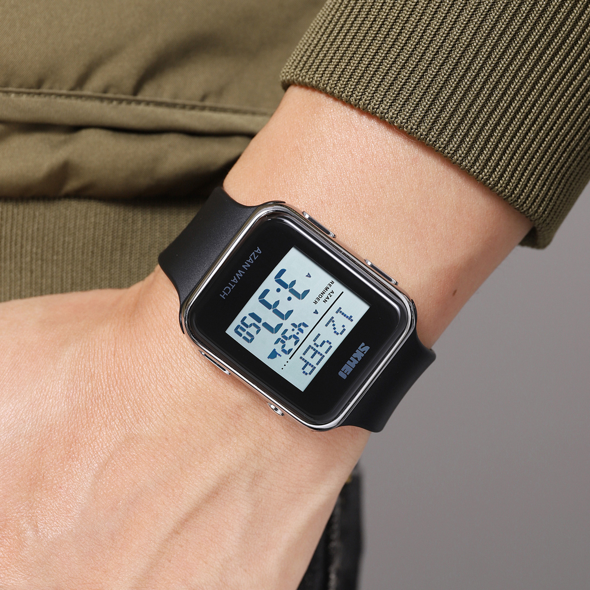SKMEI 2211 Jam Kiblat dan Watku Solat Men's LED Light Language ...