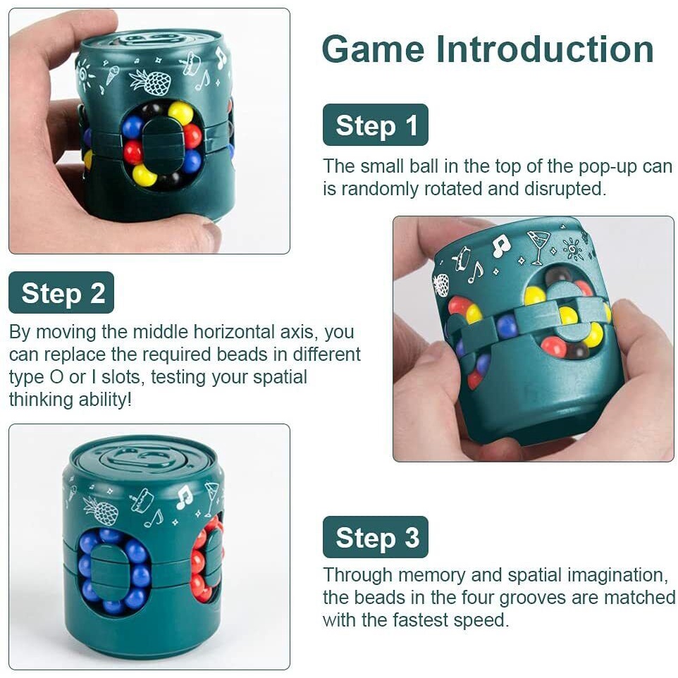 Magic Spinner Cans Cube Decompression Fidget Brain Teaser Puzzle Stress ...