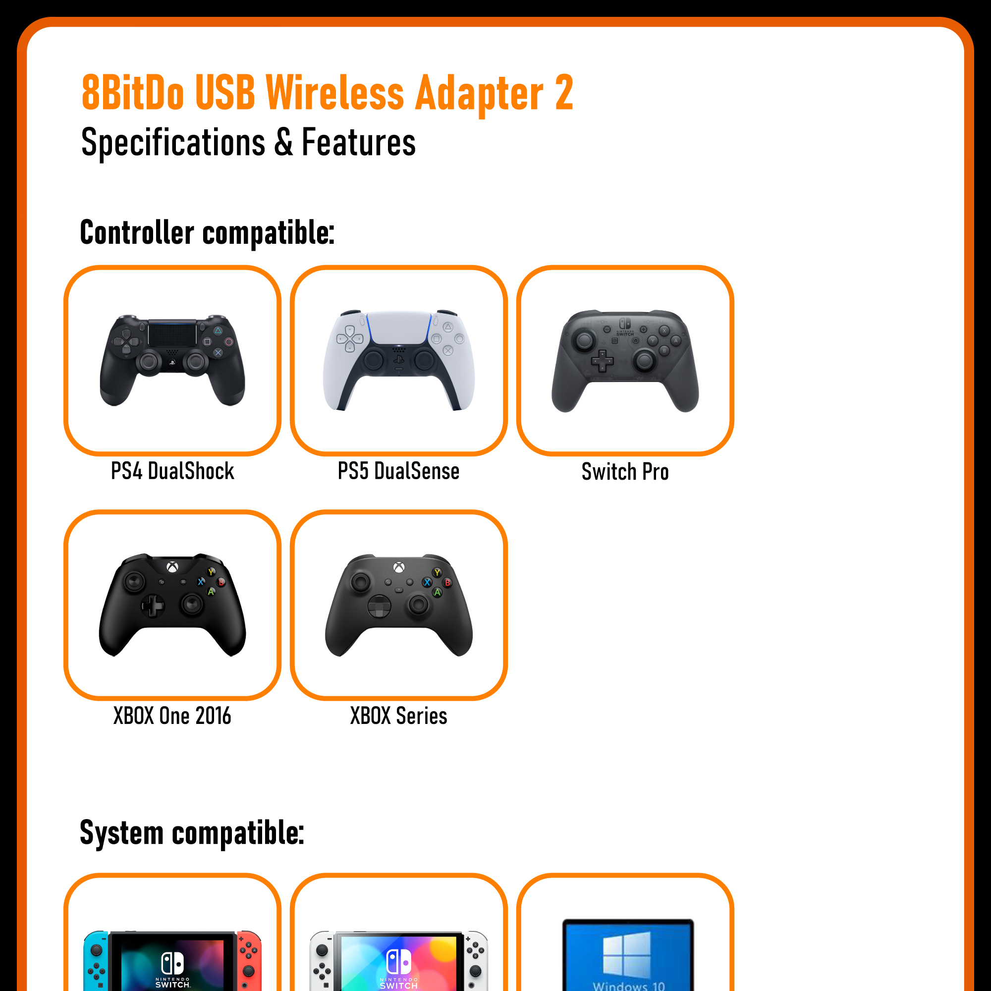 8Bitdo USB Wireless Bluetooth Adapter 8 Bitdo Bluetooth Receiver ...