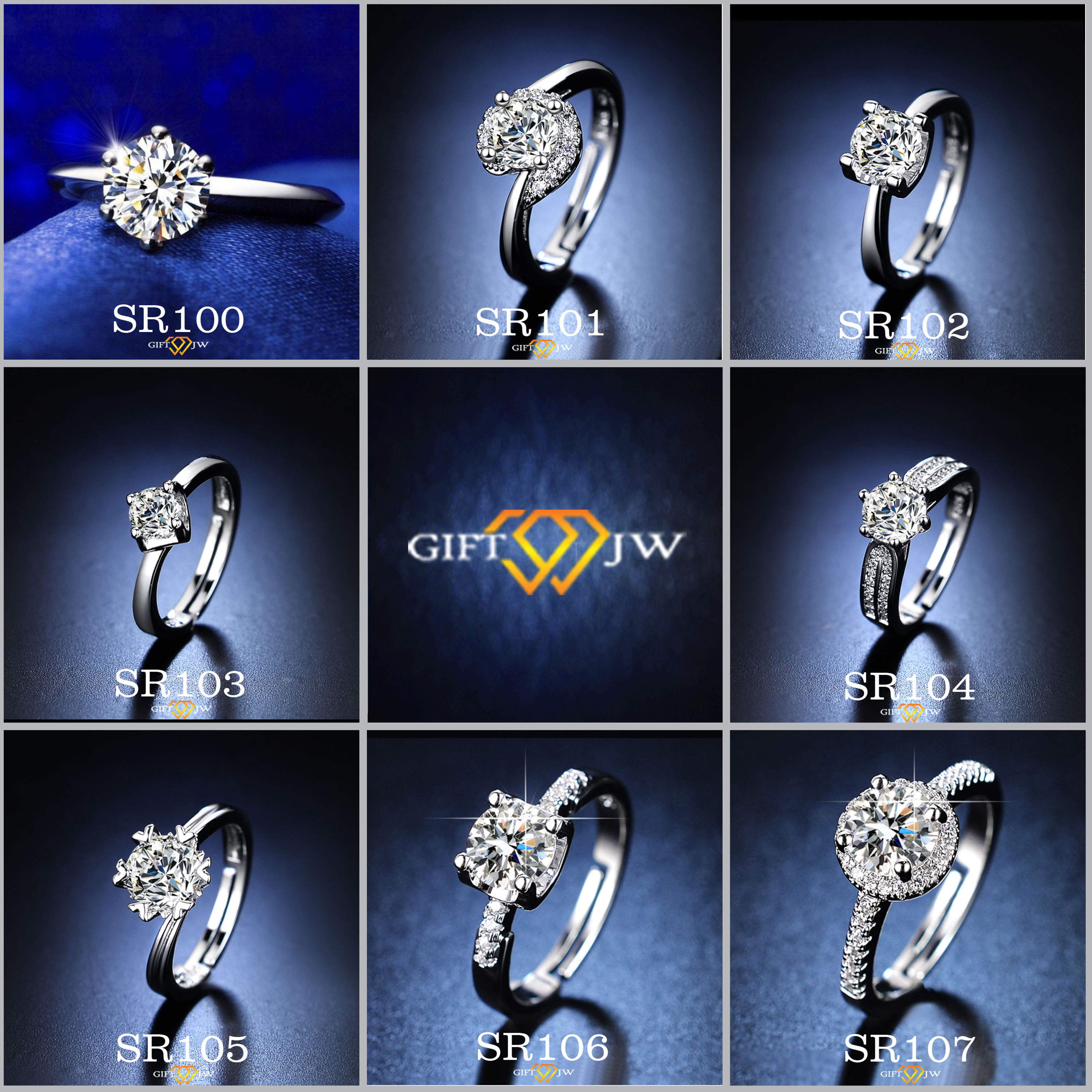 JW Korean Style (40 Design) Adjustable Silver Ring S925 Cincin Boleh ...