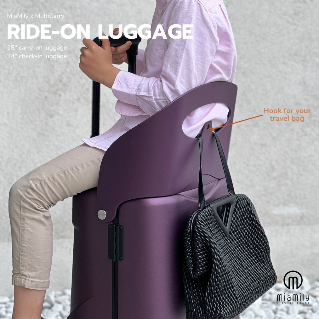 MiaMily x Multicarry 18" Carry On Luggage with Builtin Seat for