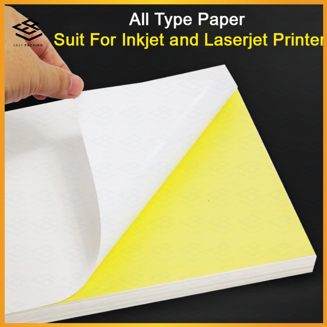 (5 pcs) A4 Colour Sticker Adhesive Label A4 Size for All Printer ...