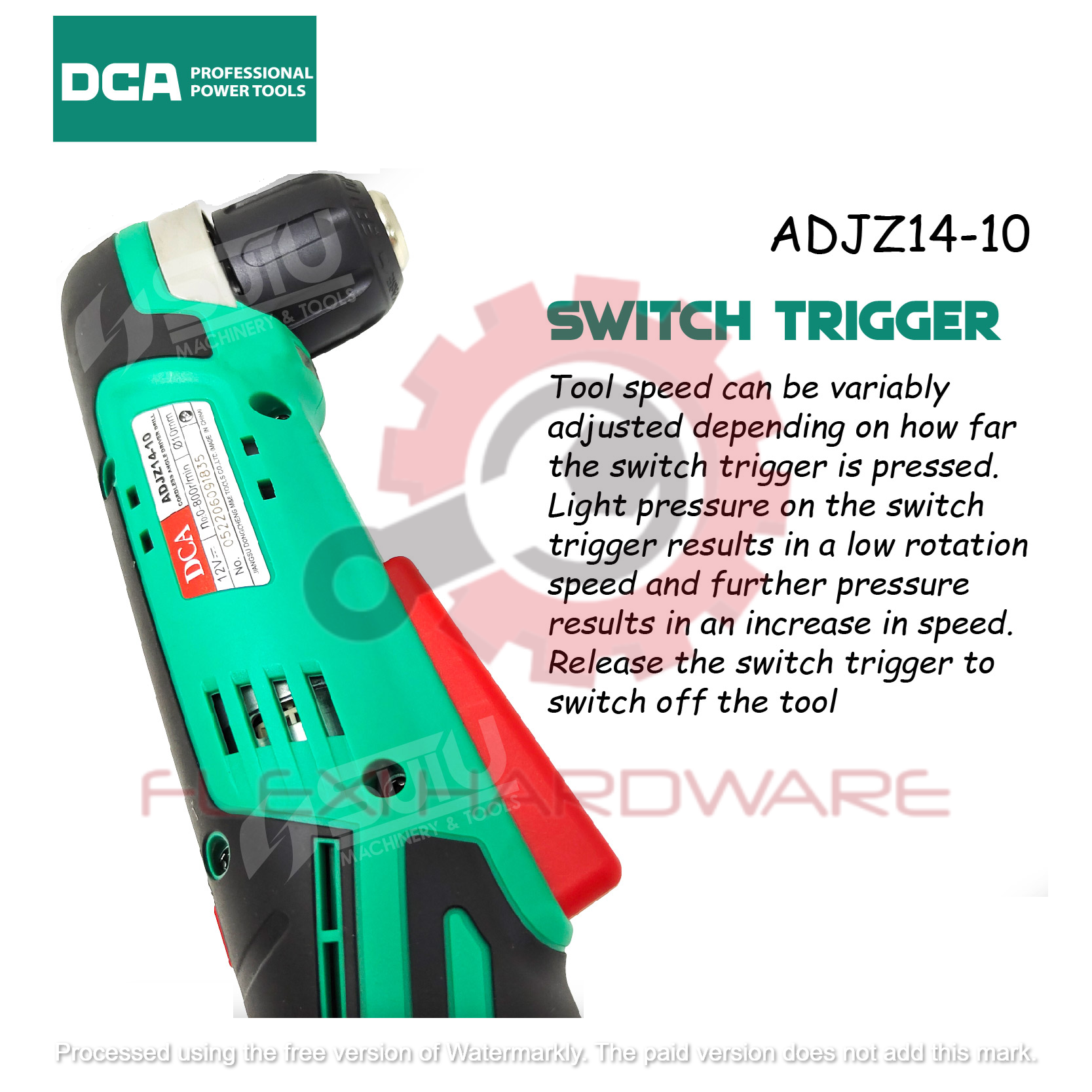DCA Cordless Brushless Angle Driver Drill Angle Drill (12V Max) ADJZ14 ...