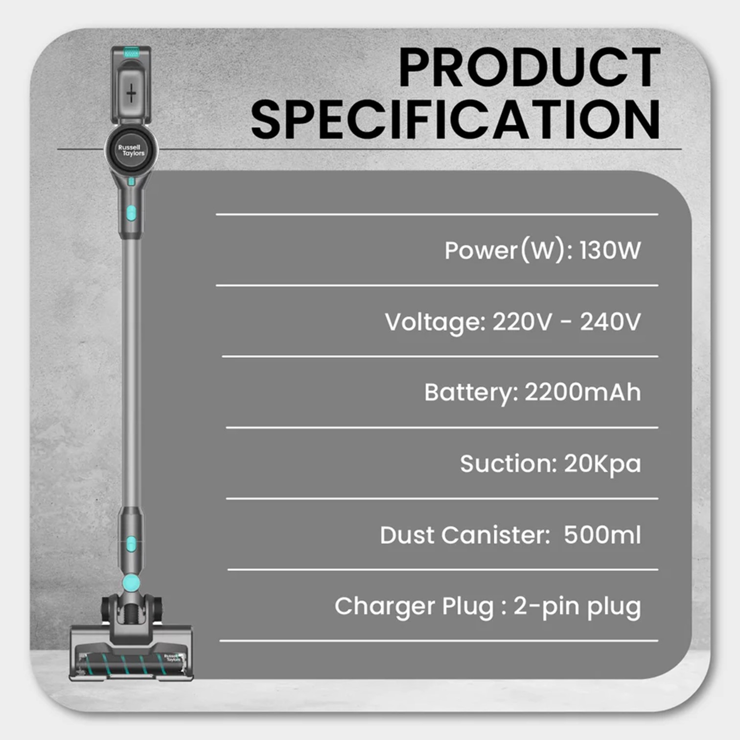 Russell Taylors Cordless Vacuum Cleaner HEPA V7 Shopee Malaysia