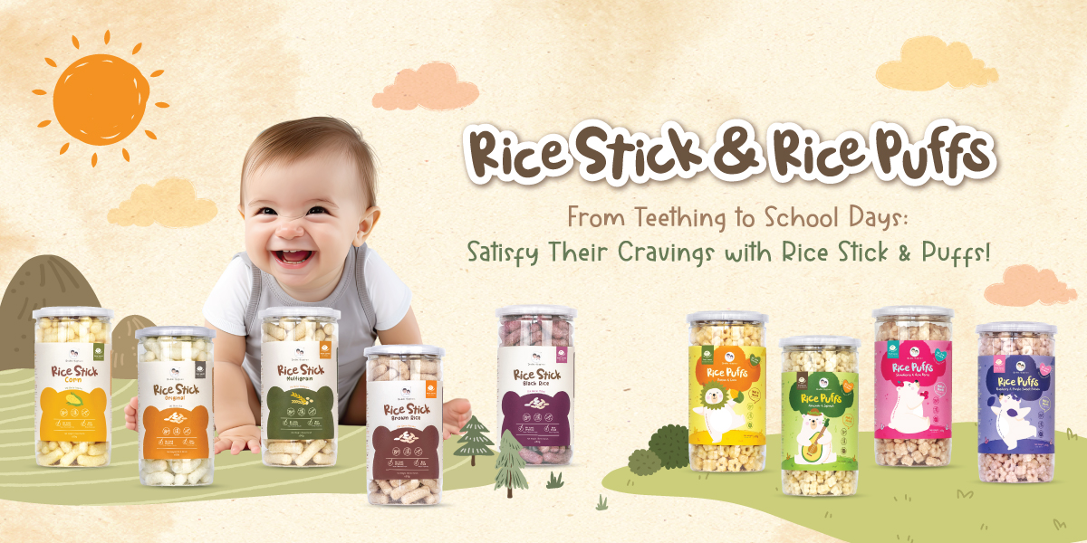 Double Happiness Baby Rice Stick & Rice Puffs ( 6mths / 9mths ) 10g ...