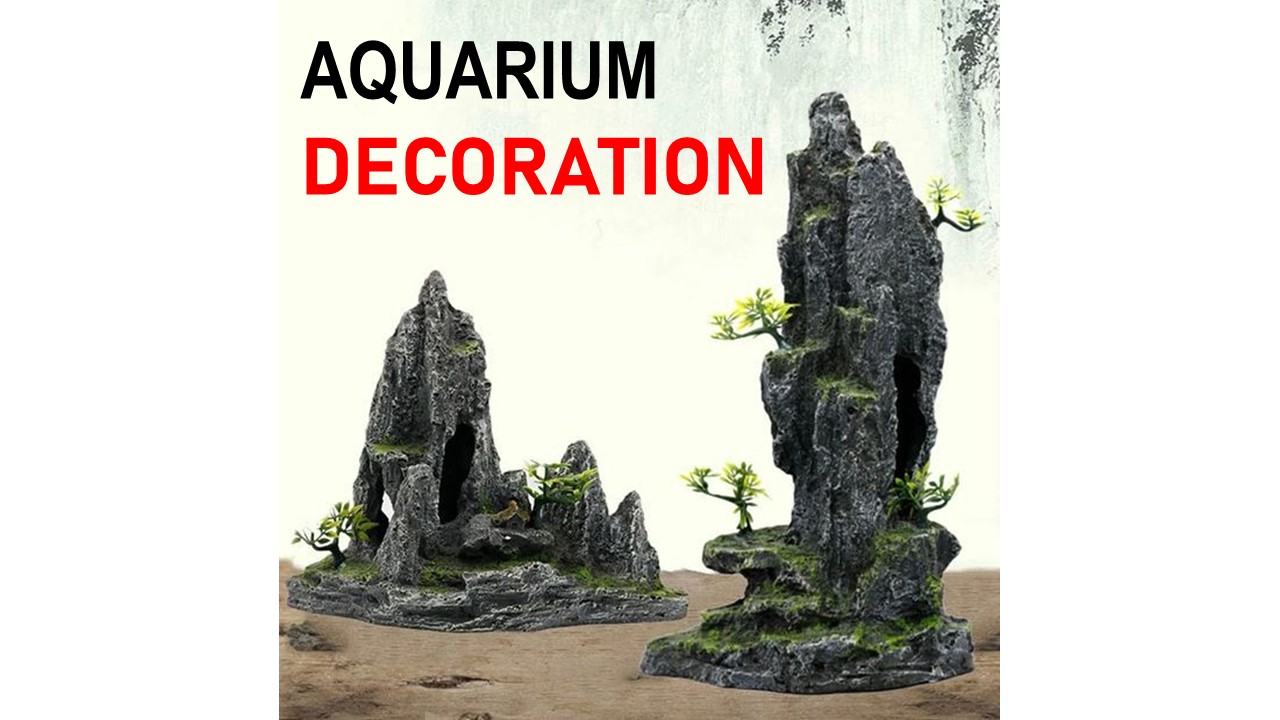 View of Aquarium Decoration Resin Rockery Set Eco Landscape Ornament Package ...
