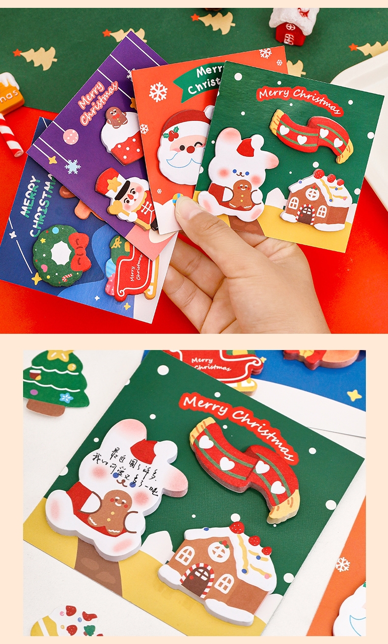 🎄Xmas Special🎄 Cute Cartoon 3-in-1 Christmas Theme Mini Sticky Notes ...