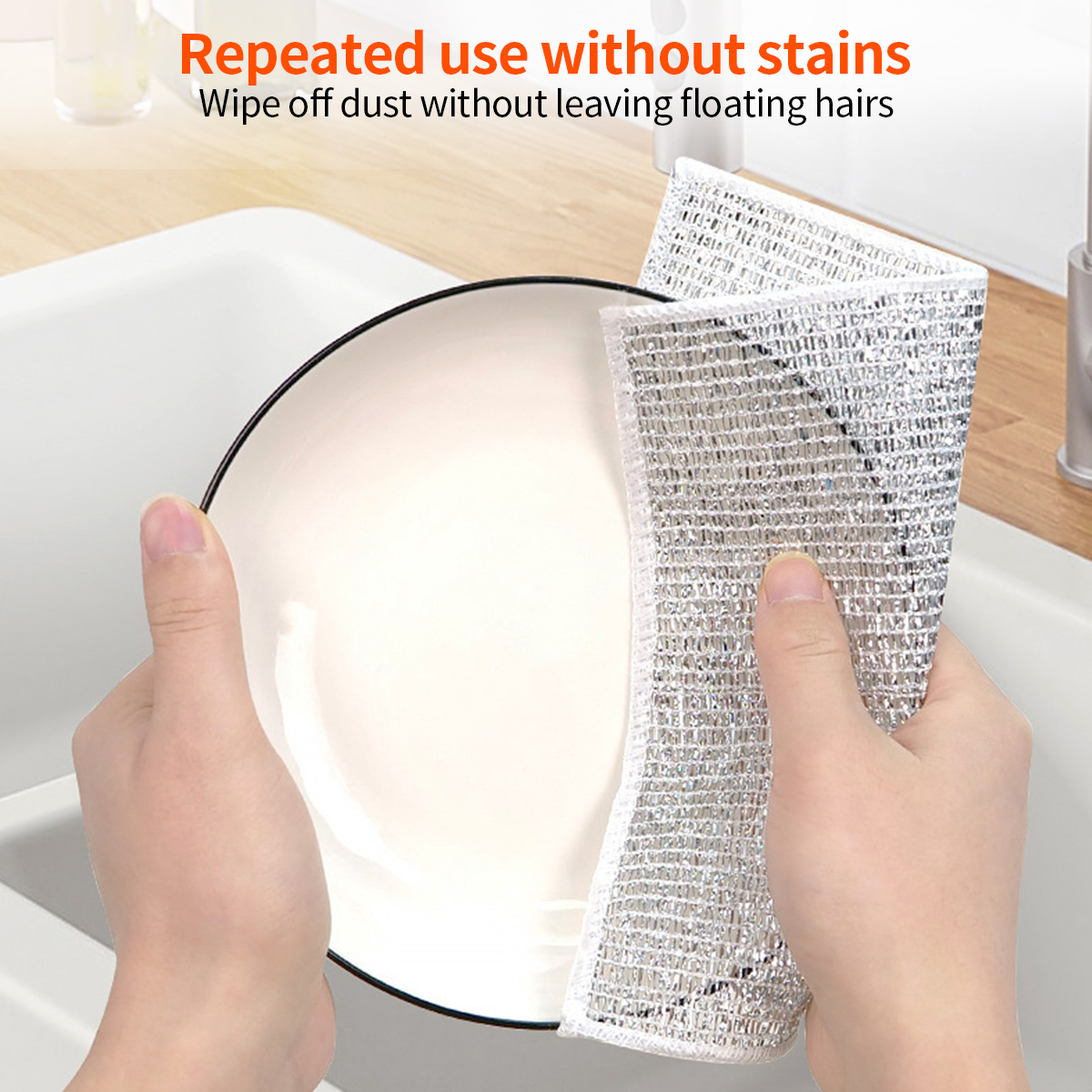 10Pcs Metal Wire Cleaning Cloth Mesh Non-oiled Wipe Kitchen Stove Dish ...