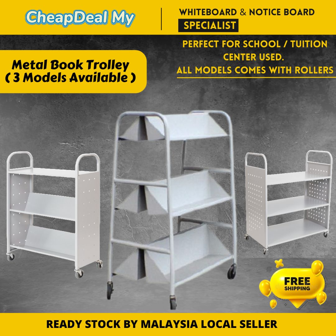 Troli Buku Mudah Alih Berkualiti Tugas berat/ Quality Mobile Book ...