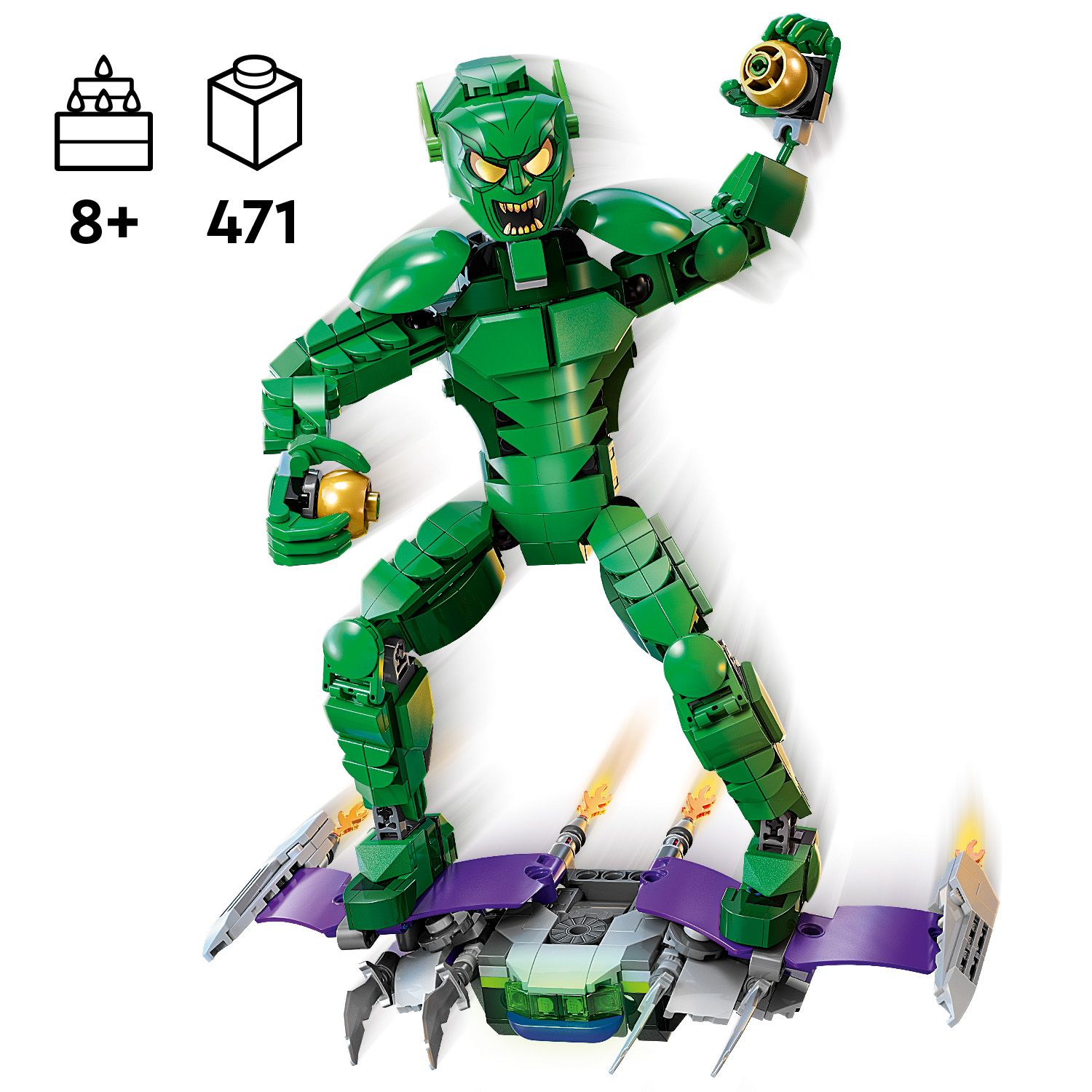 LEGO Super Heroes Marvel 76284 Green Goblin Construction Figure (471 ...