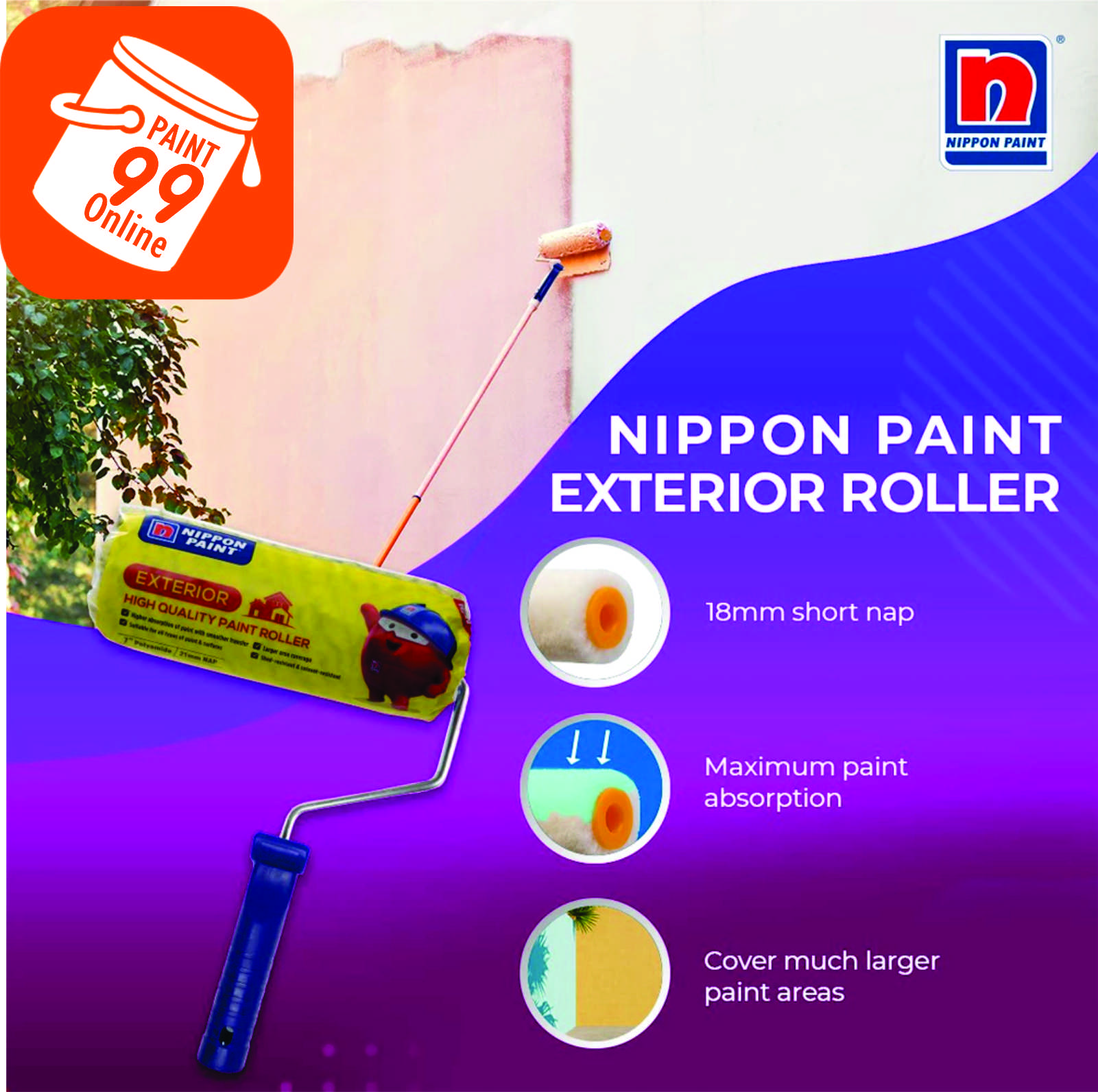 NIPPON ROLLER REFILL PAINT 7''(EXTERIOR)/SUPREME ROLLER PAINT REFILL