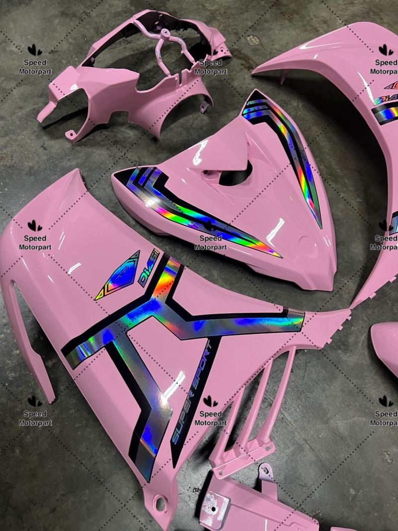 COVER SET LC135 V1-V8 BABY PINK DESIGN LINE CHROME | Shopee Malaysia
