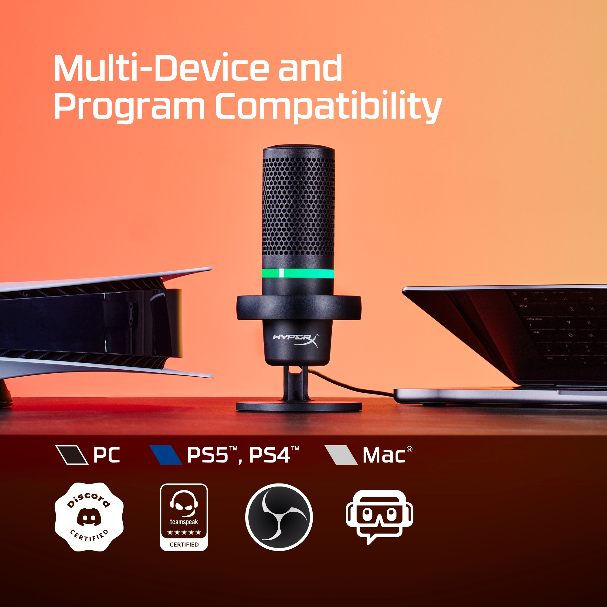 HYPERX Duocast USB Microphone with Customizable RGB Light Ring | Shopee ...