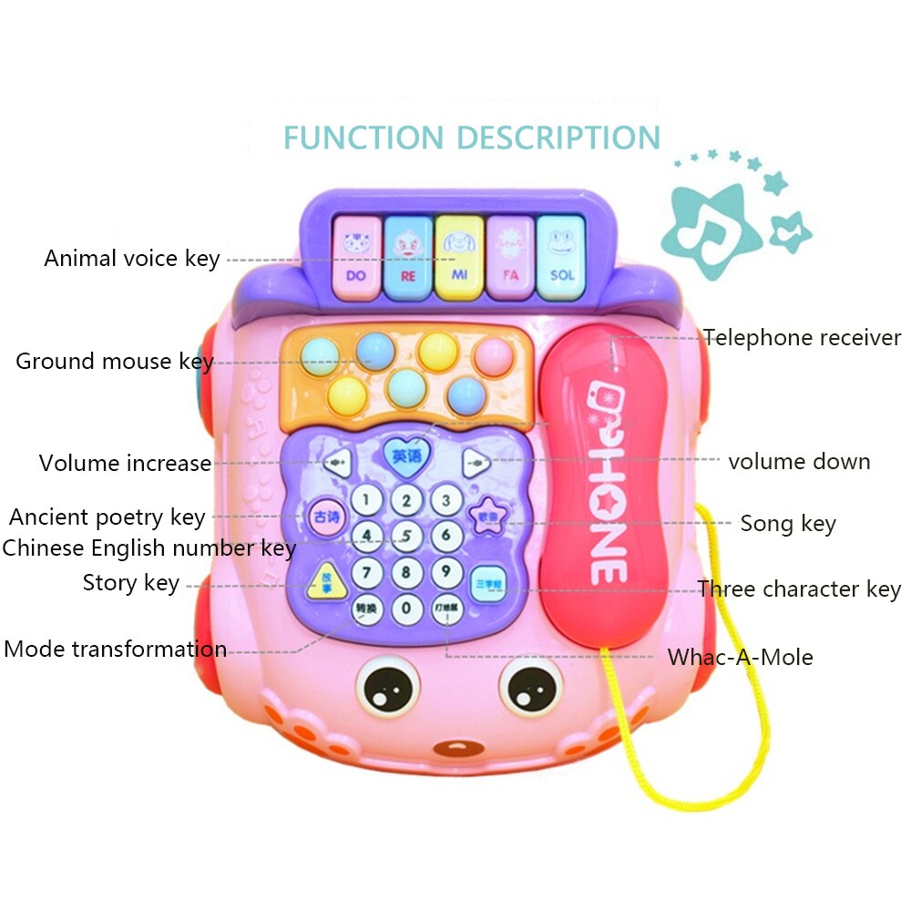 EZYLITTLES Music Phone Car Toys Early Learning Toy Kids Pretend Play ...