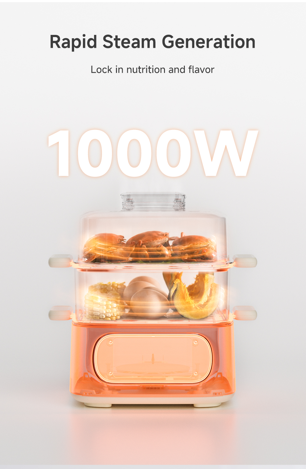 Simplus Electric Food Steamer | 2-Tier 11L Capacity |2-in-1 Steam and ...