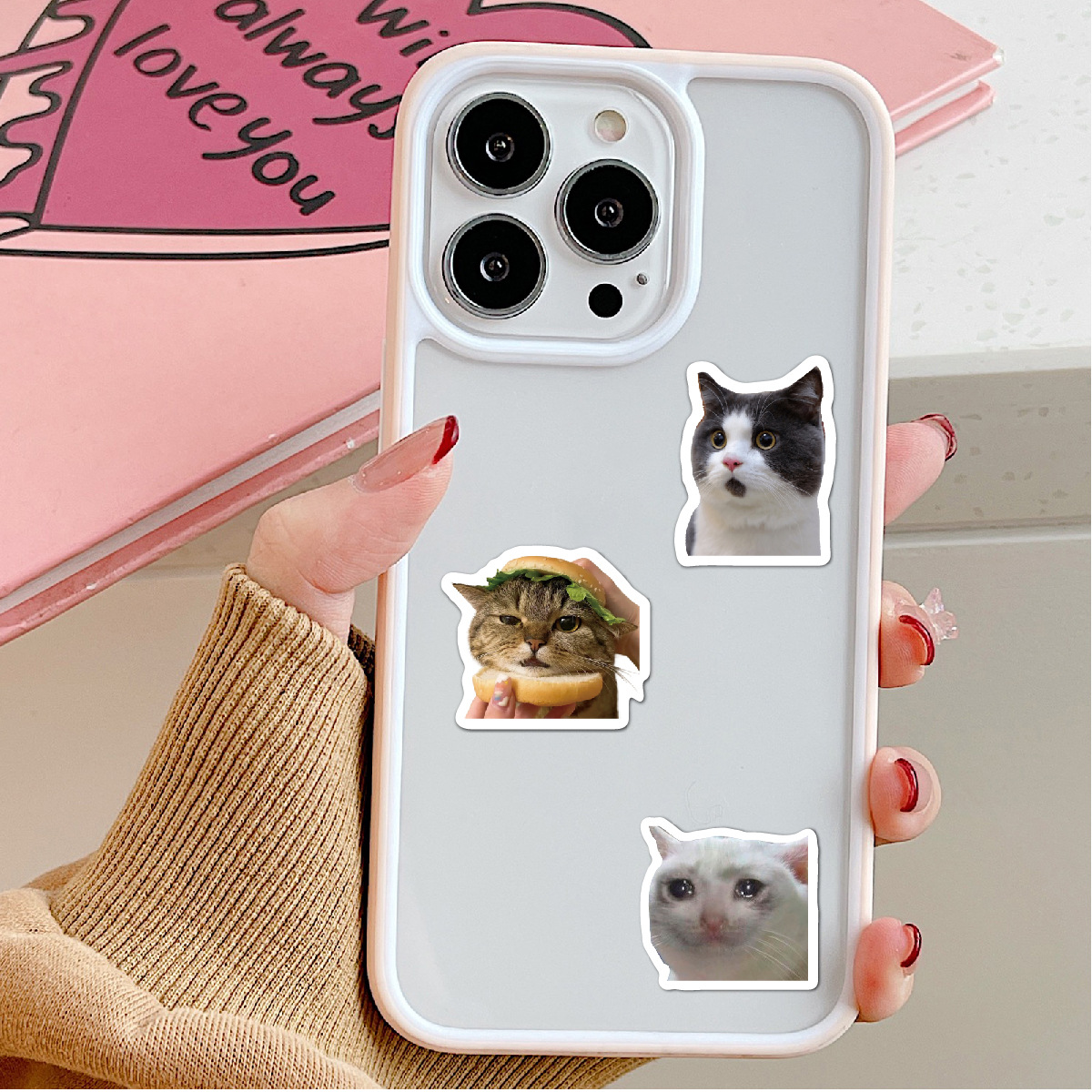Kitty Meow Cat Cute 50pcs DIY Waterproof Non Repeating Stickers Pack ...