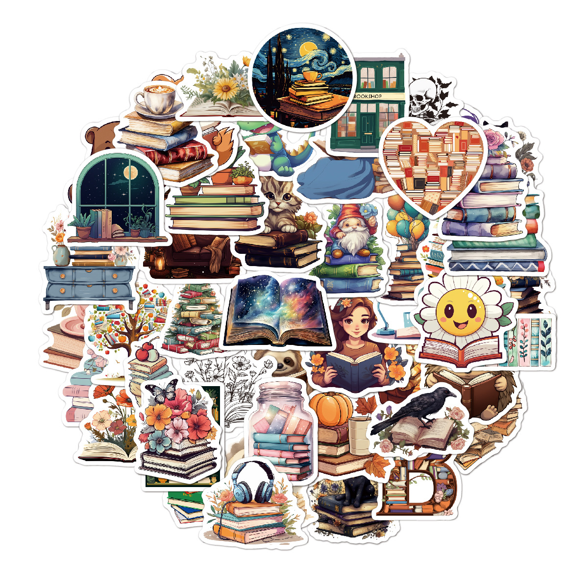 50pcs Book Reading I Love Reading Stickers Graffiti Kids DIY Luggage ...