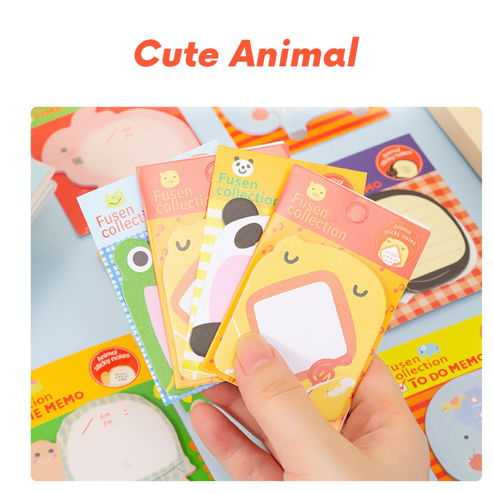 Realeos Cute Cartoon Memo Sticky Note Zoo Animal Park Sticker Tear Off ...