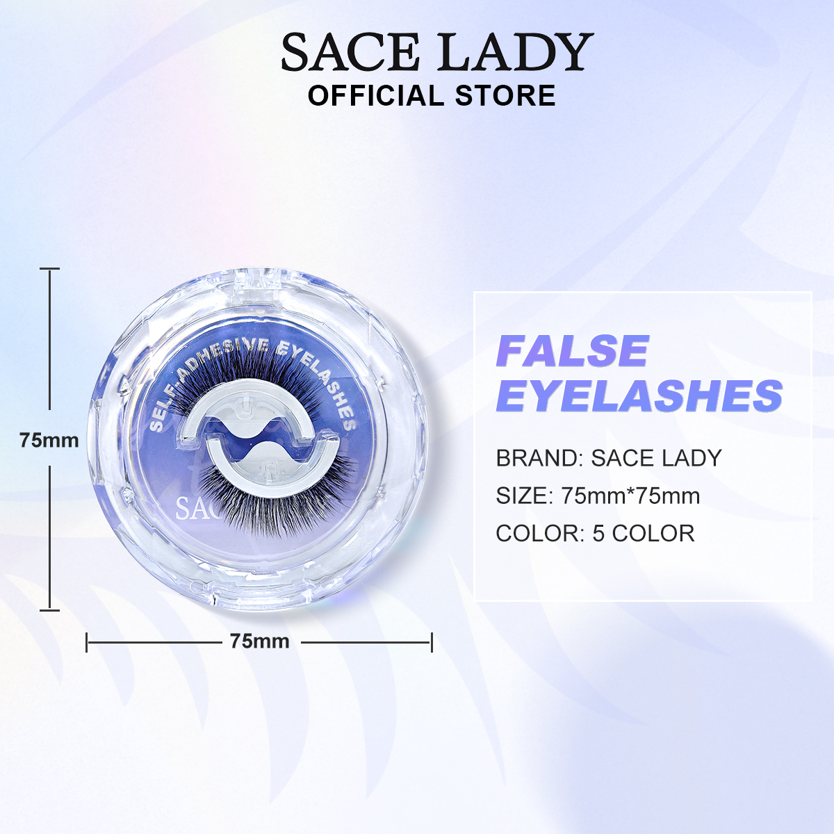 SACE LADY False Eyelashes Self-Adhesive Thick Natural Fake Eyelashes ...
