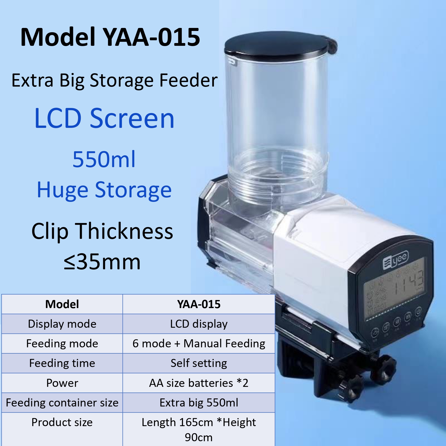 Yee Aquarium Automatic Fish Feeder Timer Aquarium Tank Fish Pond Timer