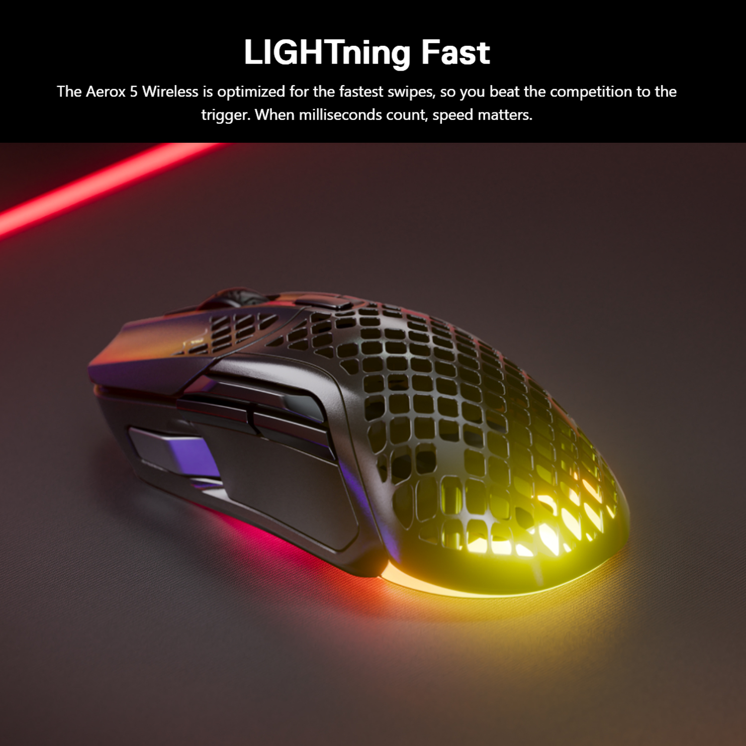 SteelSeries Aerox 5 Wired / Wireless Ultra Lightweight Super-Fast Mouse ...