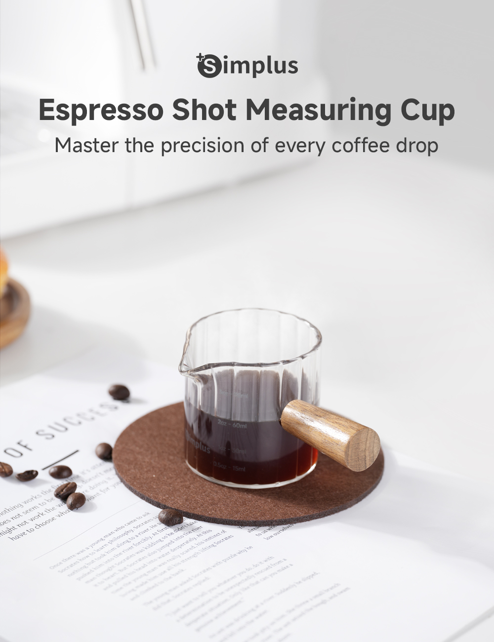 Simplus Espresso Shot Glass丨90mL丨Measuring Cup丨Coffee Cup丨High ...