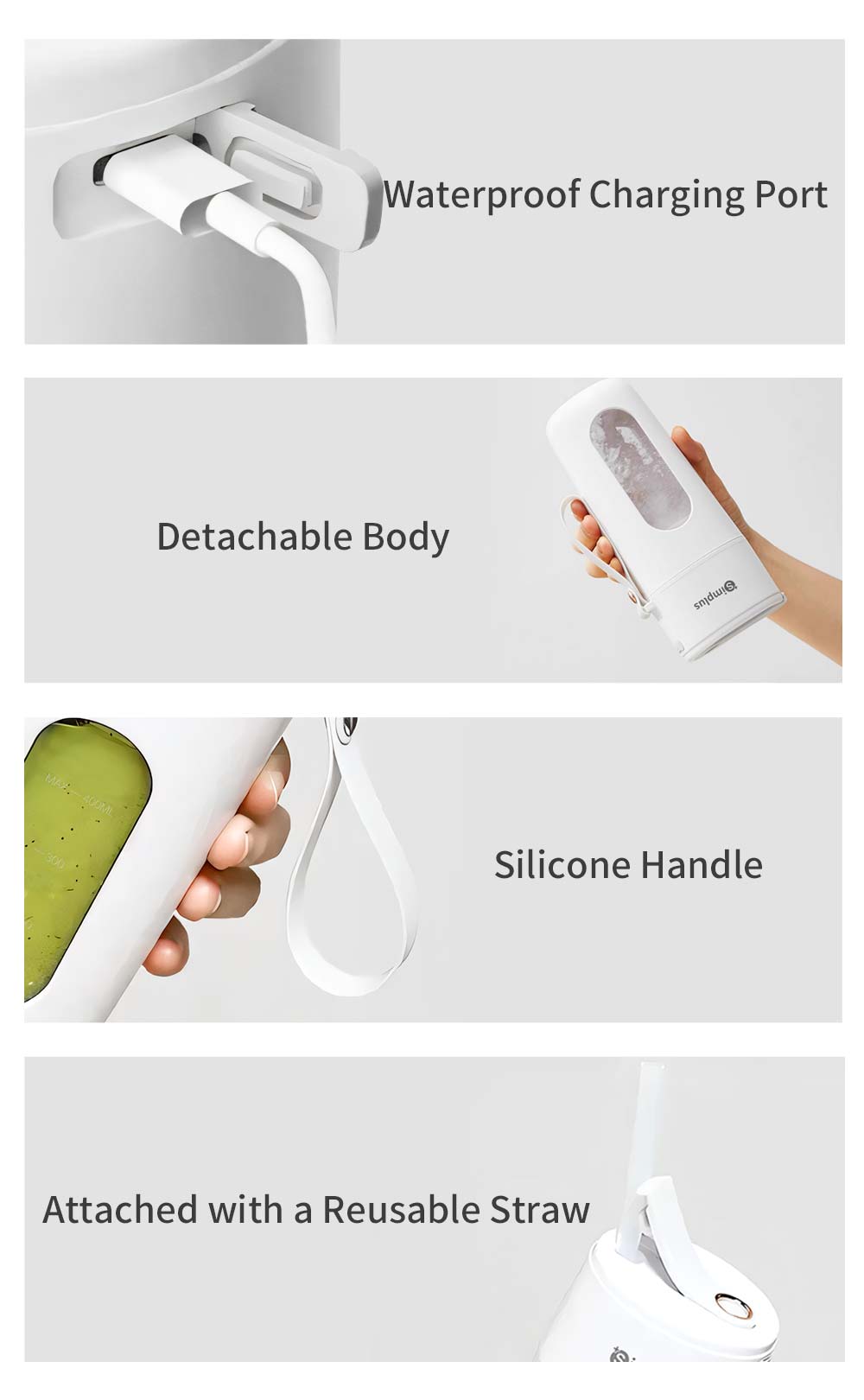 Simplus Portable Juicer 340ML | Wireless Electric | Ice Crusher | Type ...