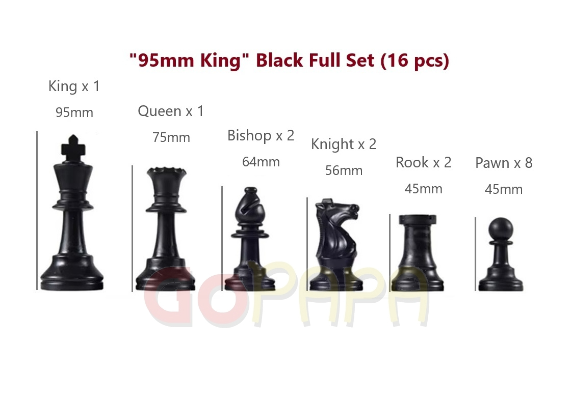 Chess Pieces Quality Full Set King Up to 95mm Tournament Playing Board ...