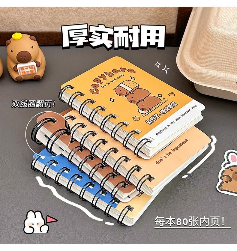 Buku Nota 卡皮巴拉笔记本A7 Capybara Notebook Mini Spiral A7 线圈本可爱水豚记事本 Cute ...