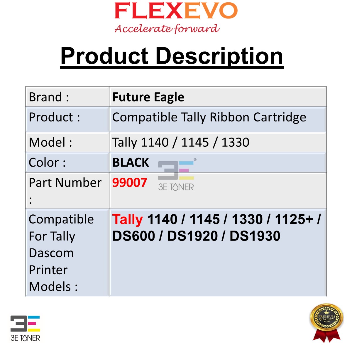 3 Units Compatible Tally Dascom 1145 99007 DS600 DS1920 DS1930 1125 ...