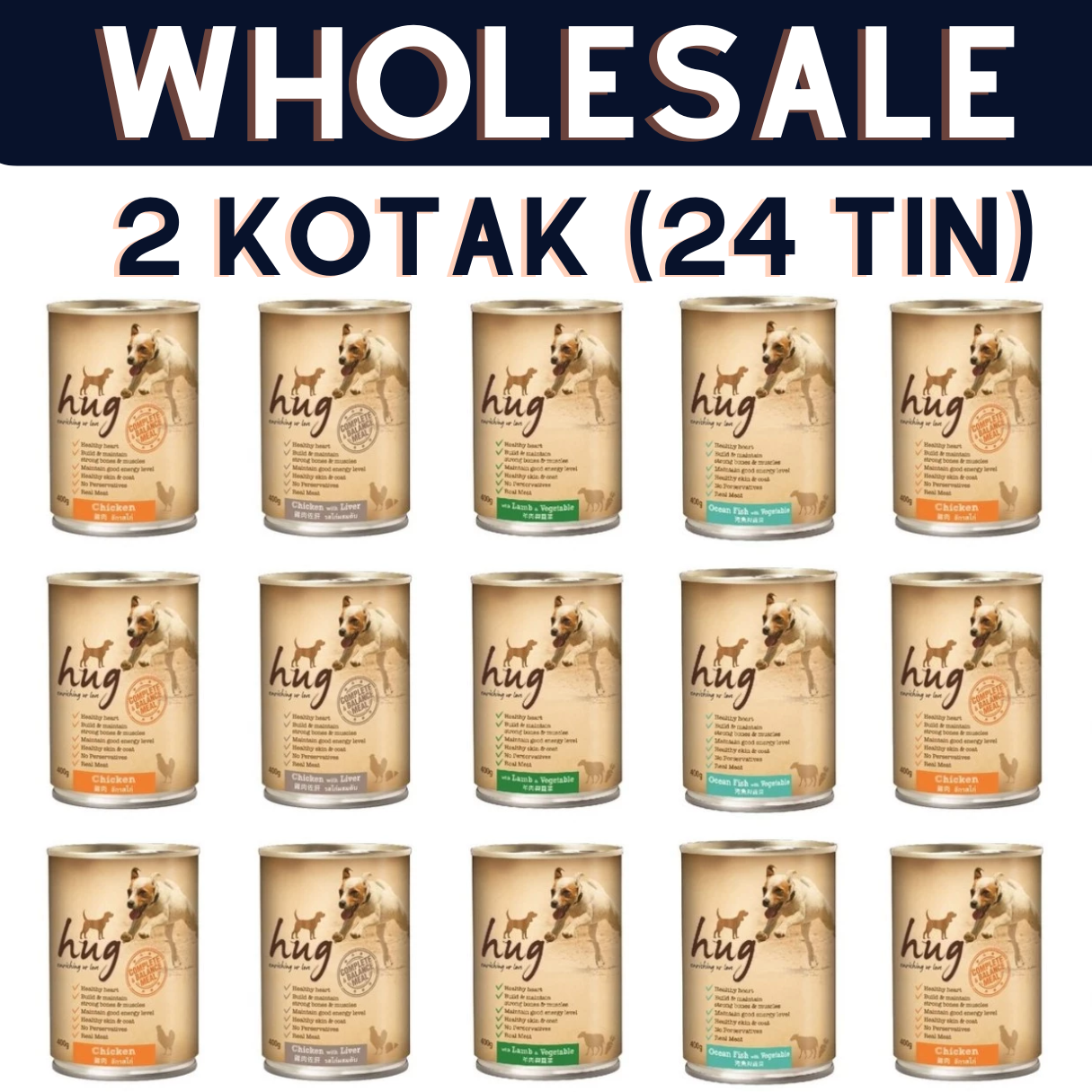 GUN PET Borong Hug Dog Wet Food Canned Food Makanan Anjing 狗罐头 400g ...