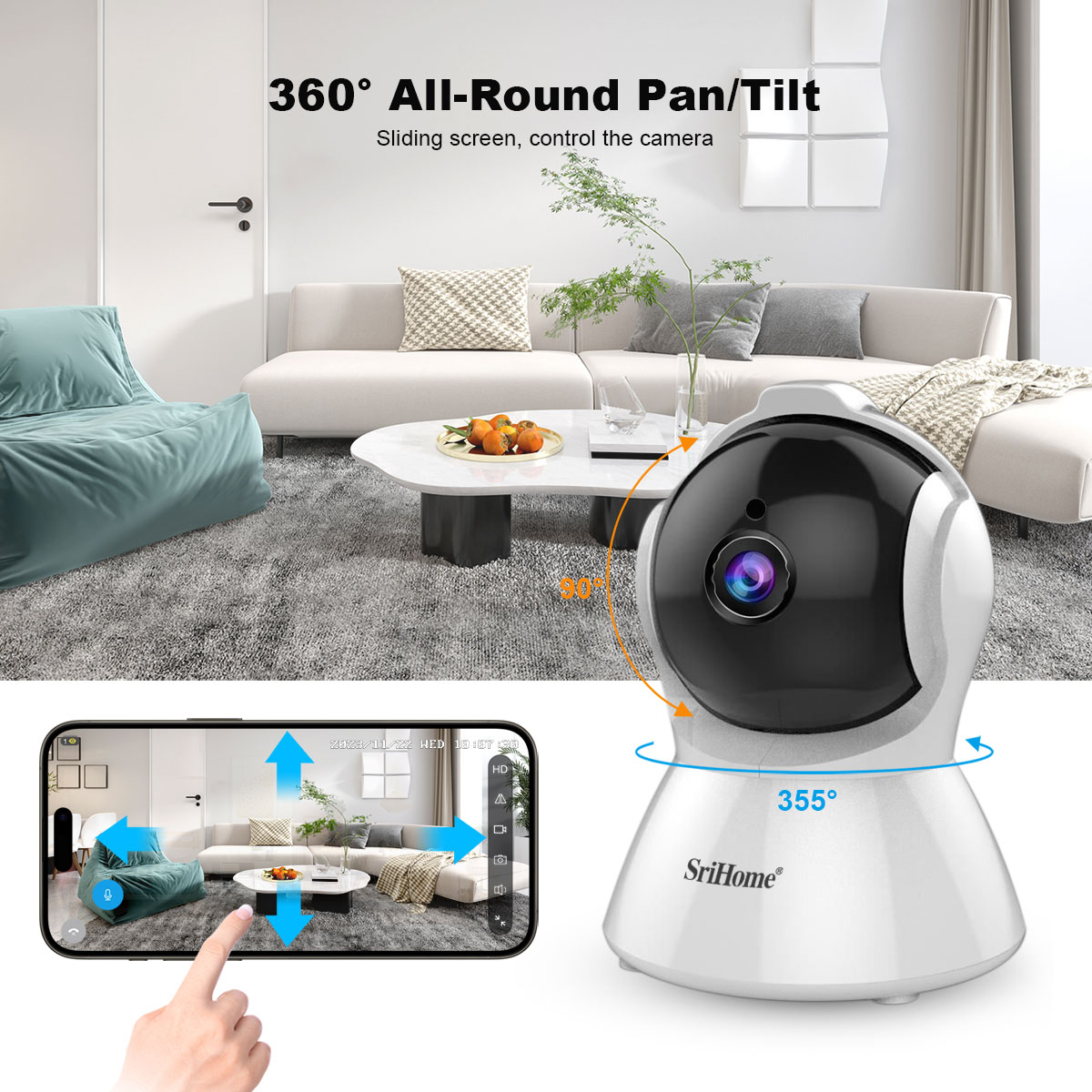 Local] SriHome SH025 AI Auto Tracking Wifi CCTV IP Security Camera