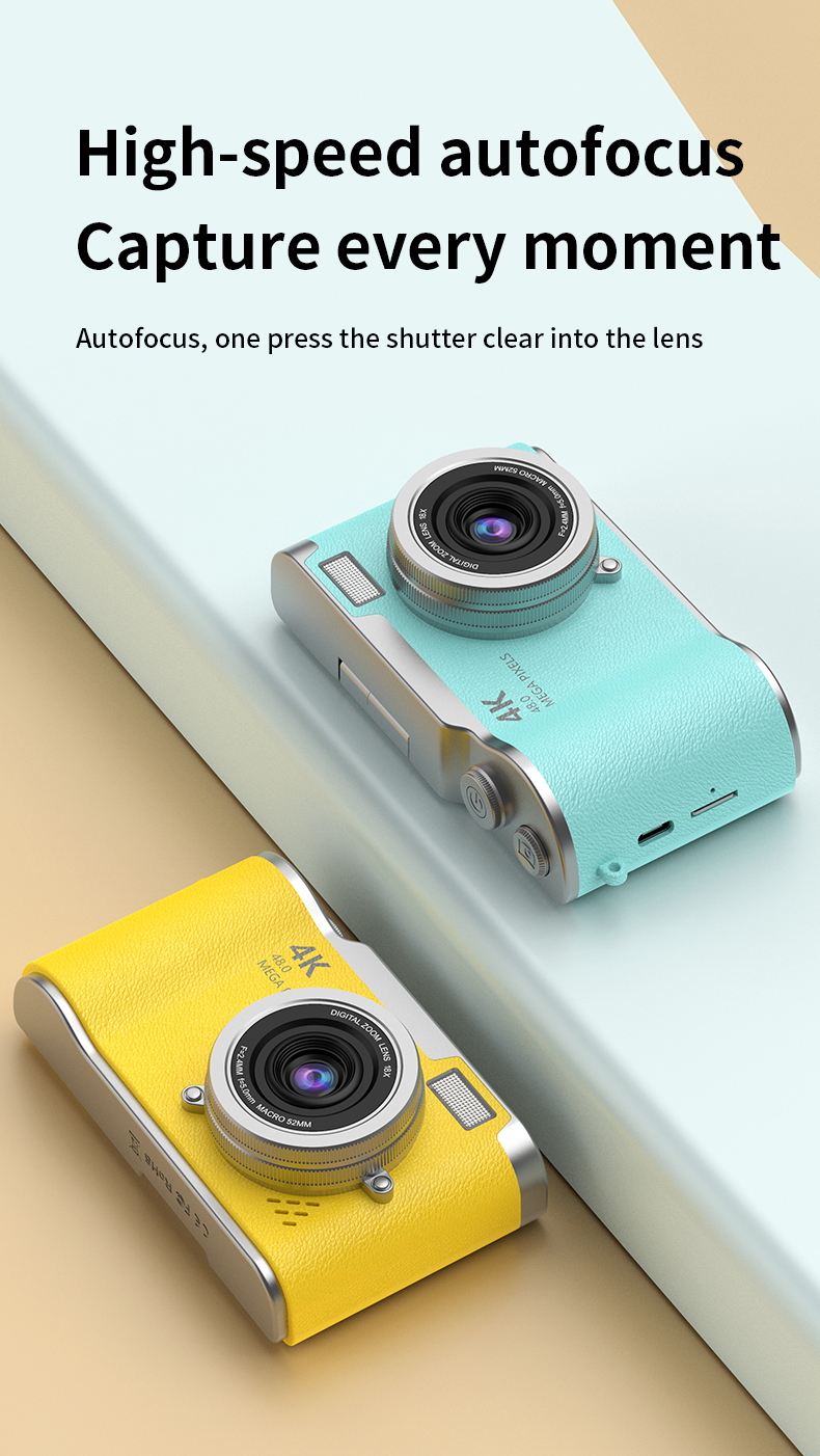 Digital Camera 4K 48MP Photography Camera Rechargeable Cameras 2.4 inch ...