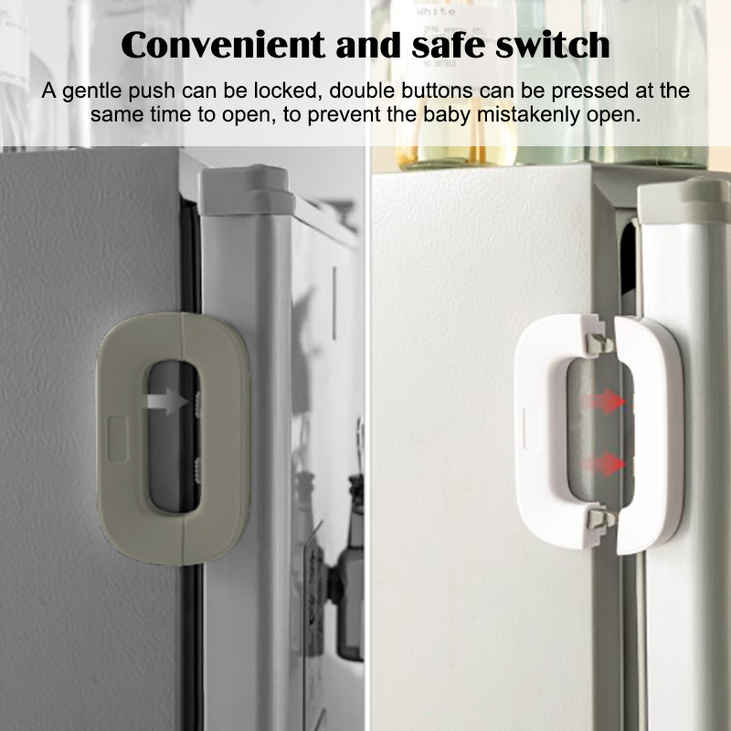 Baby Safety Lock Refrigerator Lock Child Anti-clamping Cabinet Door Lock Door Stopper Freezer - View #10