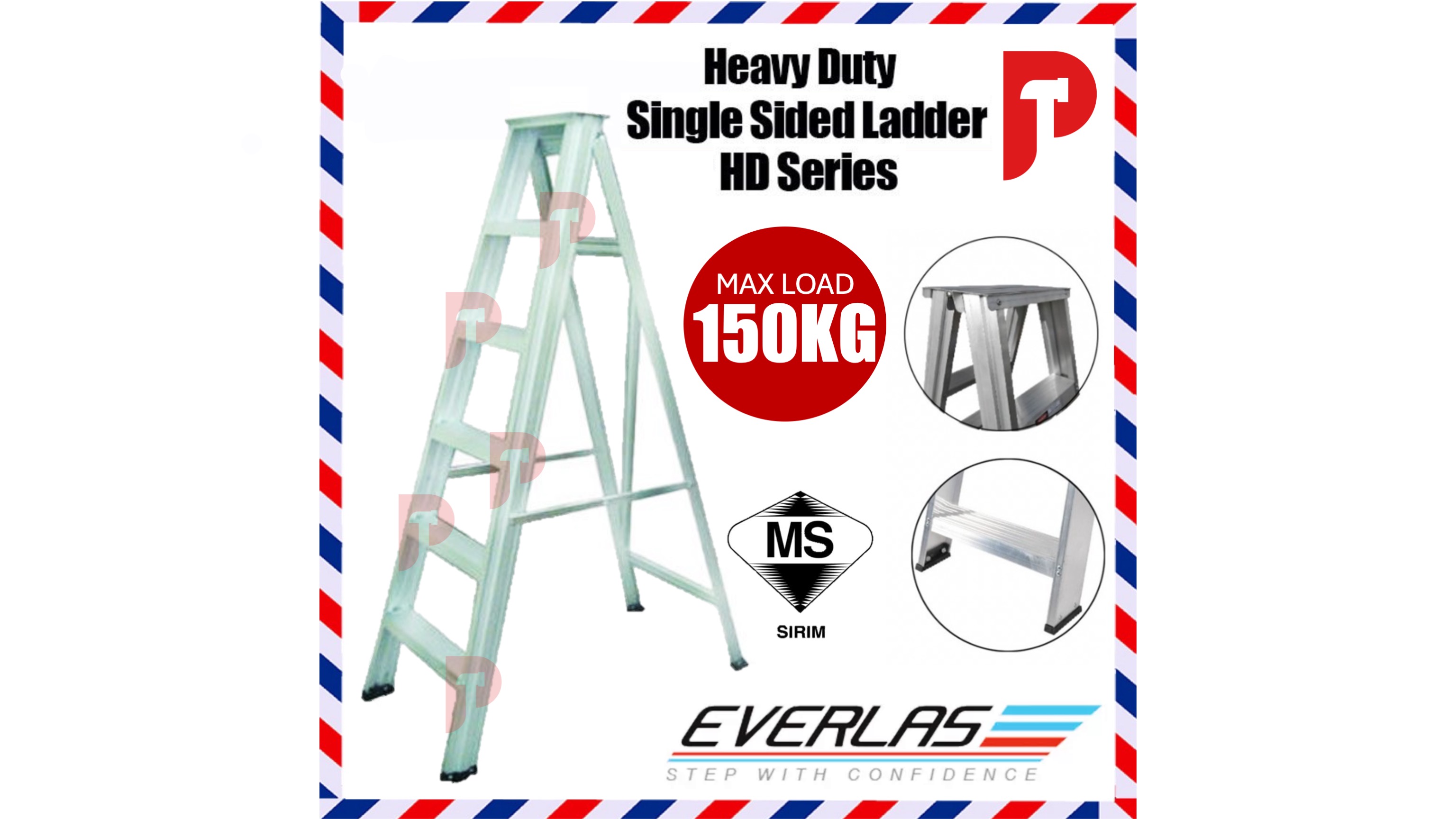 EVERLAS Heavy Duty Single / Double Sided Aluminium Ladder 🔥 Ready ...