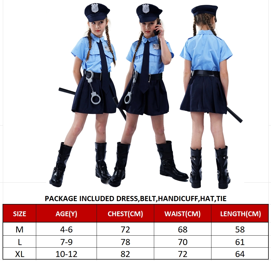 MYLITTLELASS Children Police Girl Chef Role Play Dress Up Costume 4-12y ...