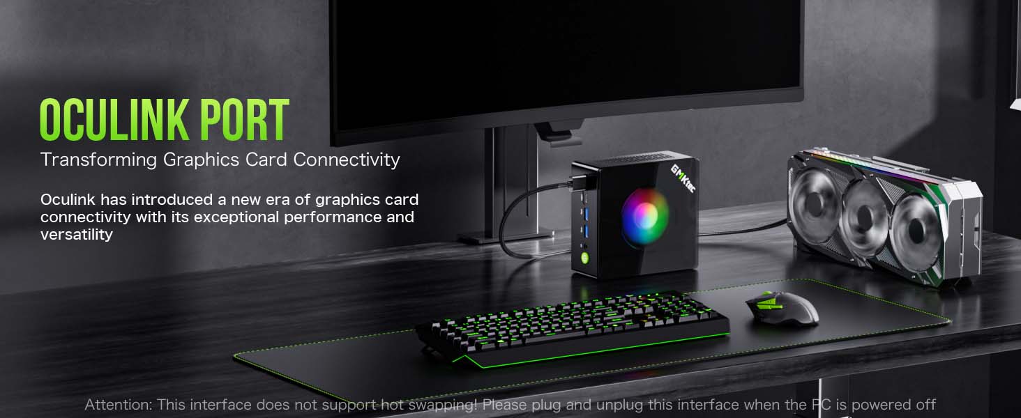 GMK K11 Mini PC AMD R9 8945HS DDR5 5600MHz Oculink USB4*2 Windows 11 ...