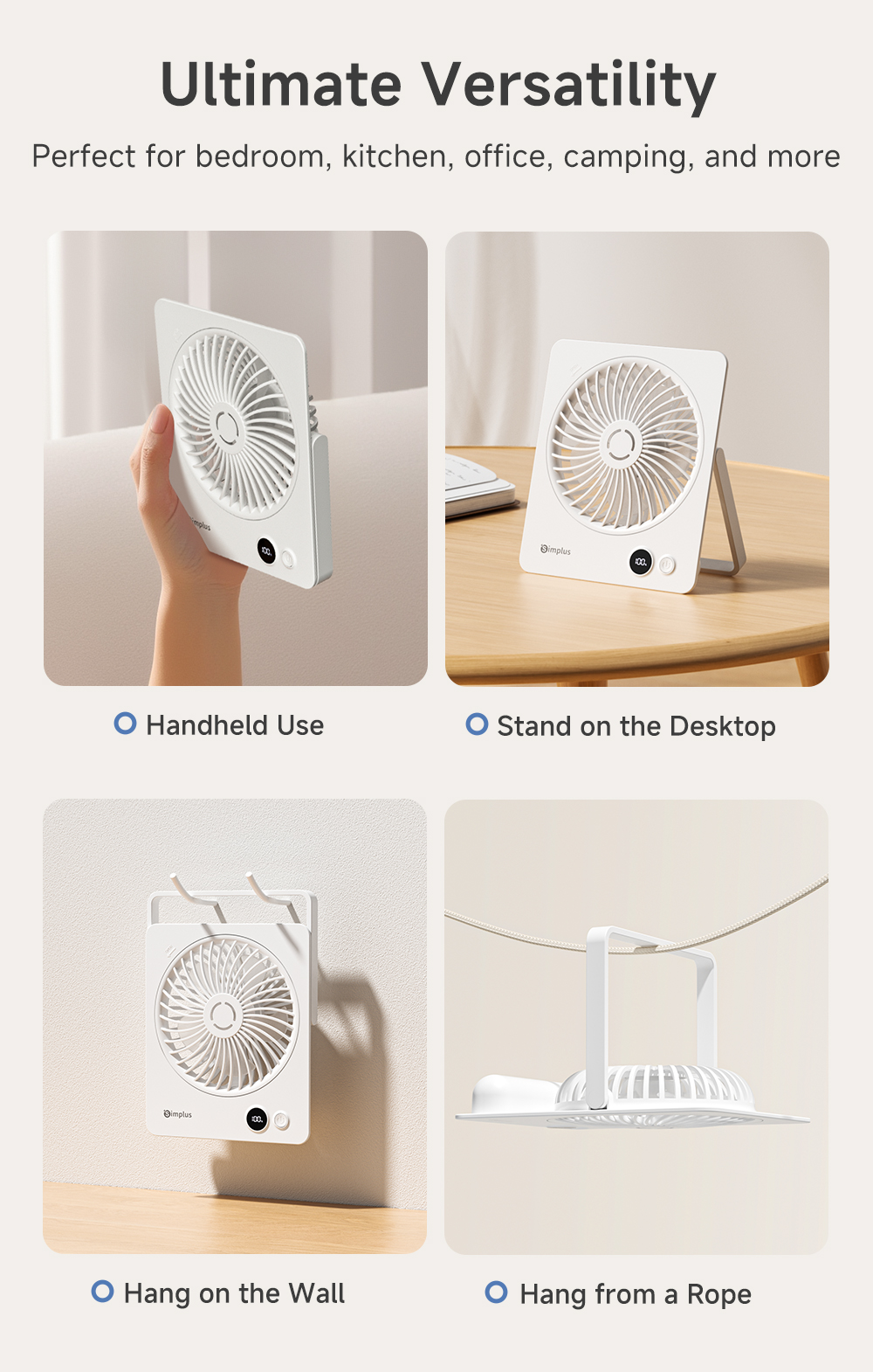 Simplus Desk & Table & Hanging Fan | 5 Modes | Aromatherapy Function ...