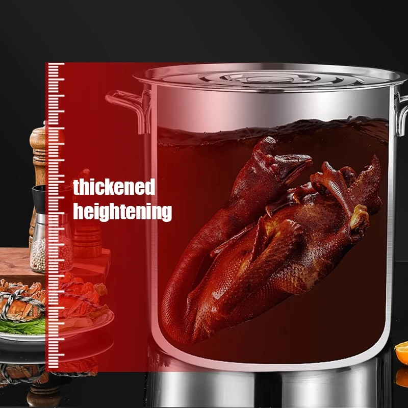 304 Stainless Steel Pot multipurpose Bucket with Lid Soup Pot Extra ...