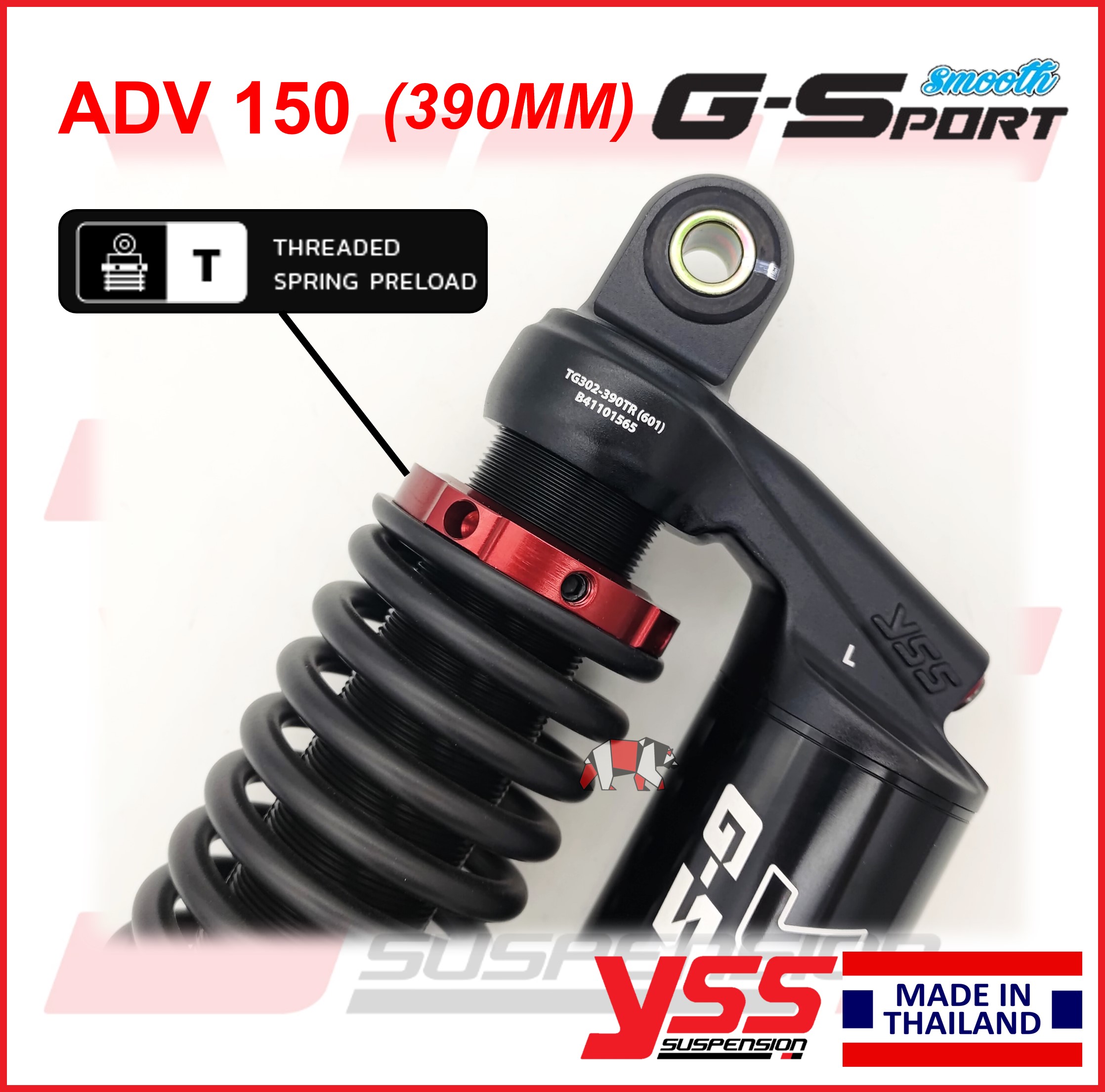 YSS ADV150 (390MM) GSport [Free Heavy Duty Spring] adjustable absorber ...