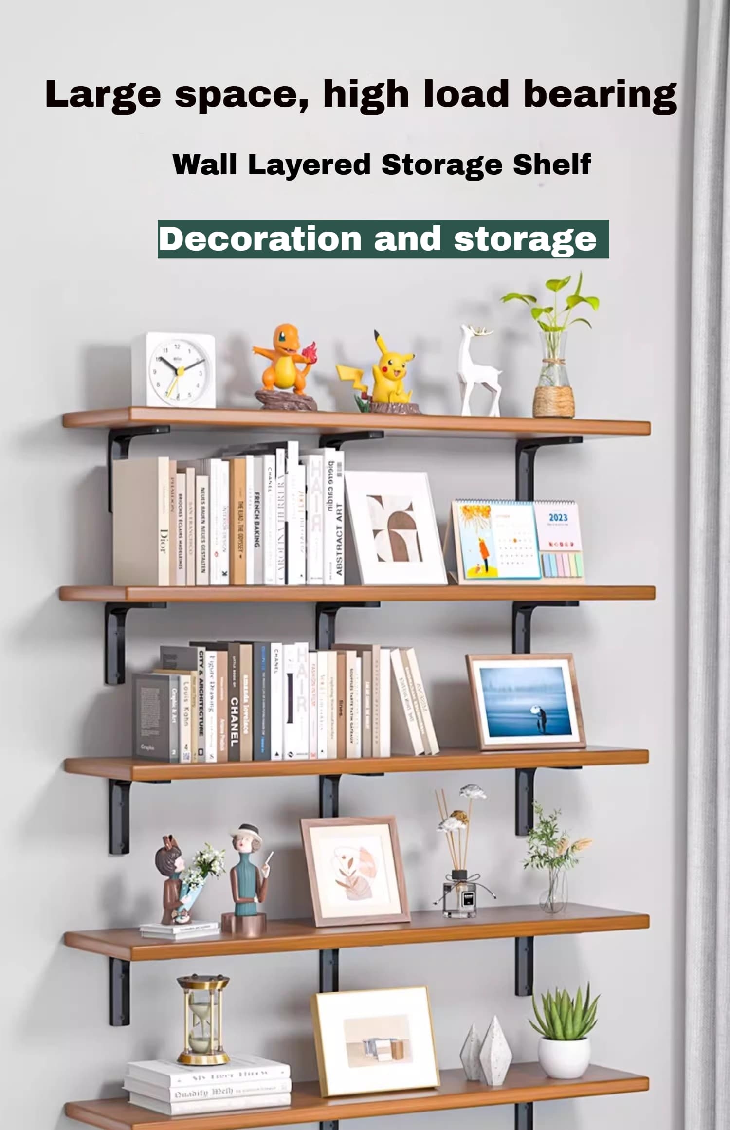 Wall Mounted Organizer Rack Book Shelf Home Display Rack Kitchen DIY ...