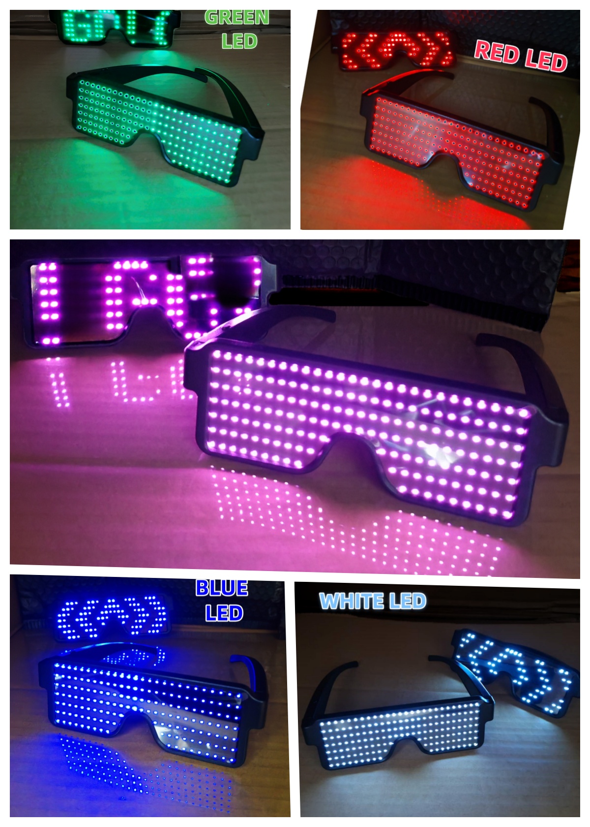 Bluetooth LED Glasses Customise LED Luminous Glasses Mix Color- Light ...