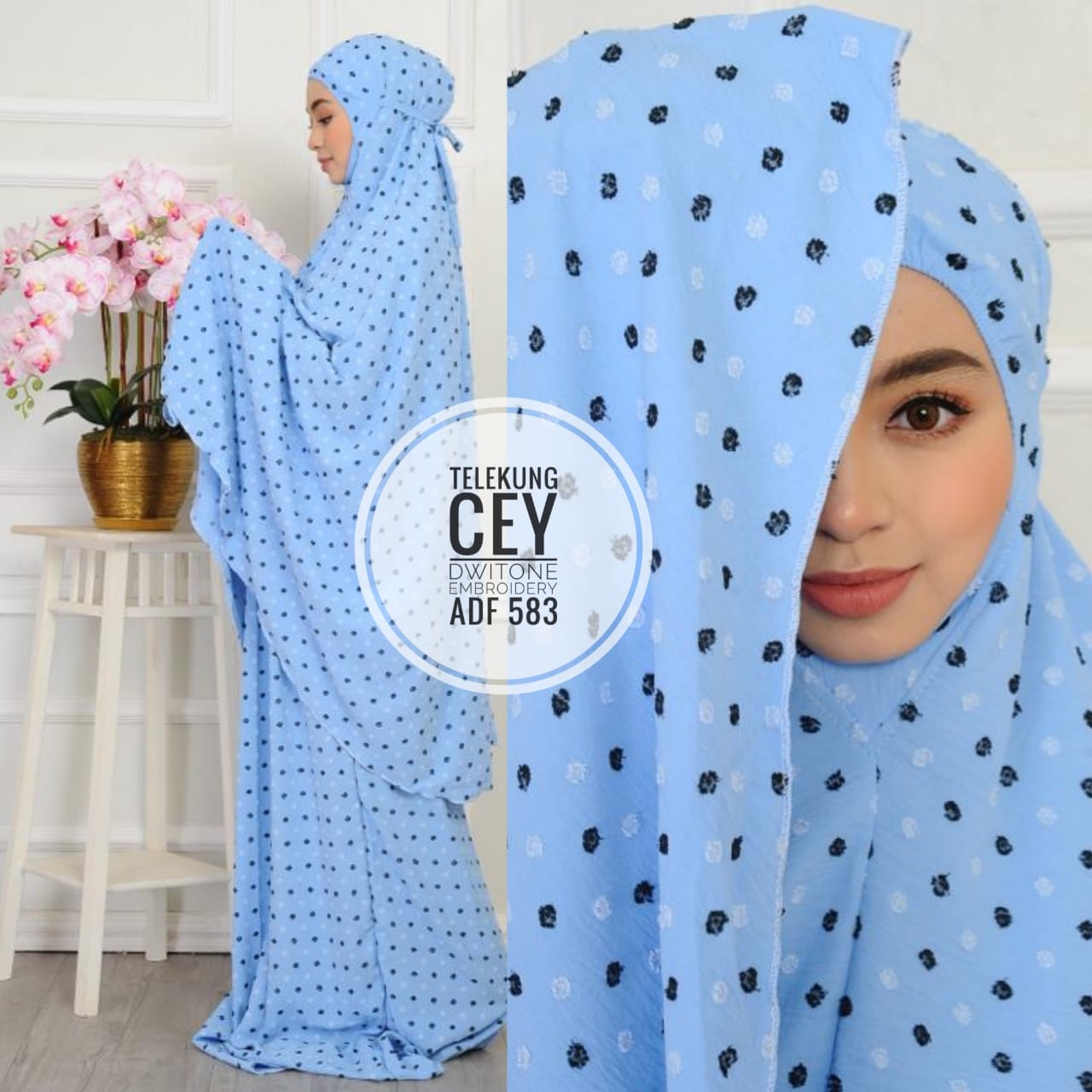 TELEKUNG CEY EMBROIDERY DWI TONE SUPER SELESA [PREMIUM]. TELEKUNG MURAH ...