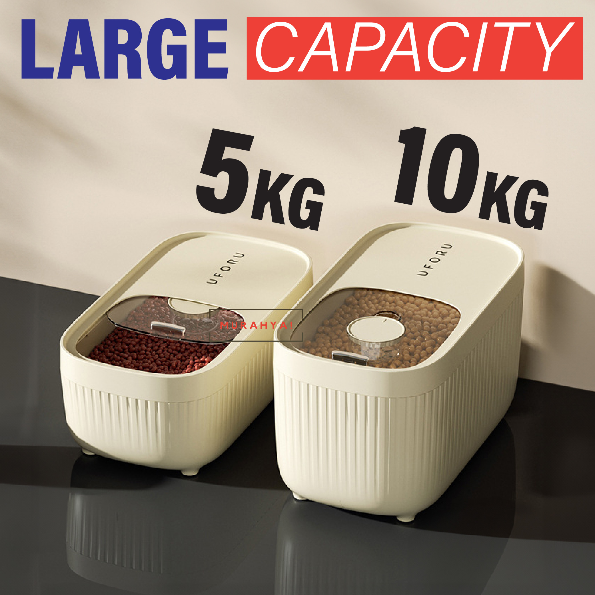 UFORU Luxury Rice Dispenser Storage Box Insect Proof Sealed Food ...