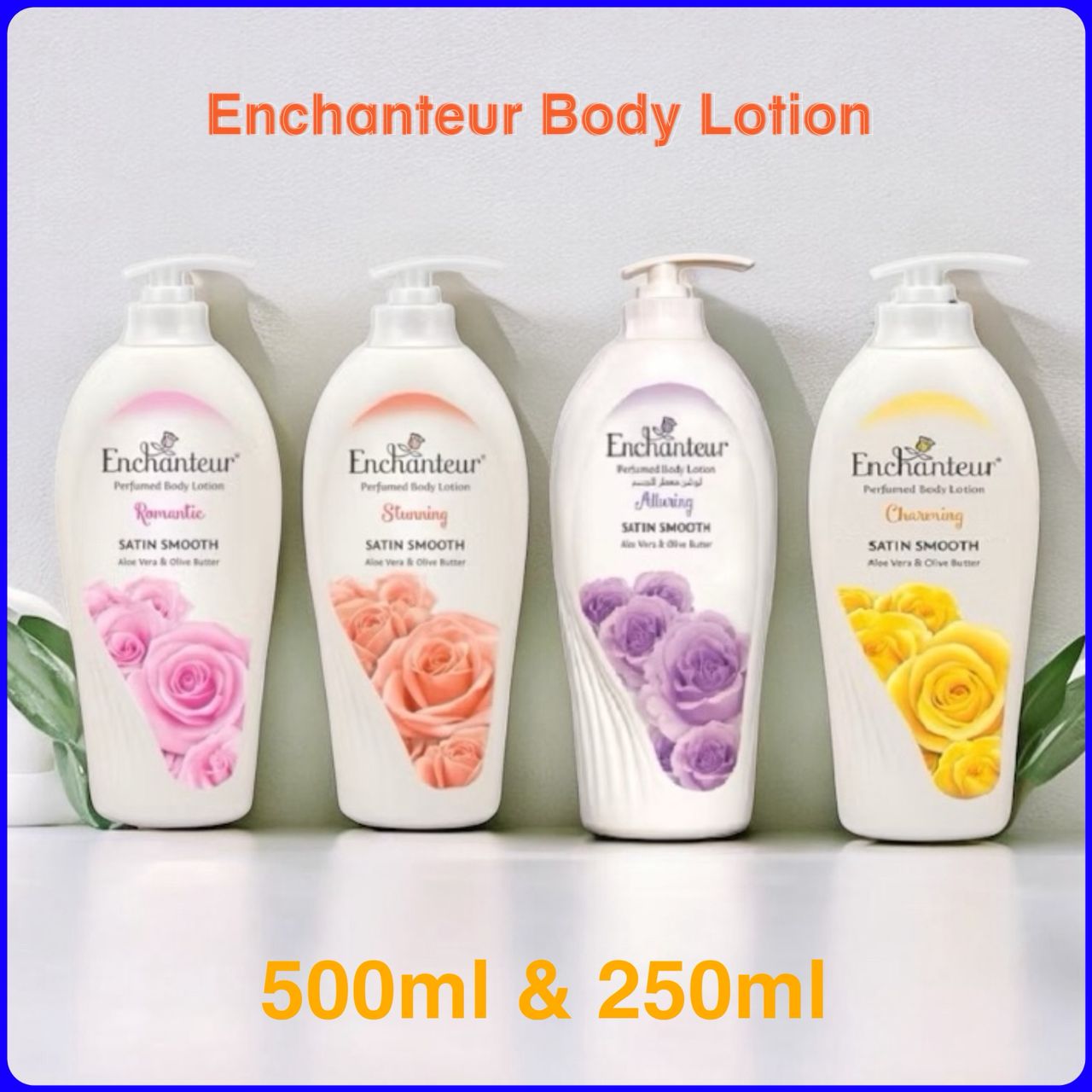 Enchanteur Moisturizing Body Lotion Satin Smooth 500ml 250ml Perfumed 