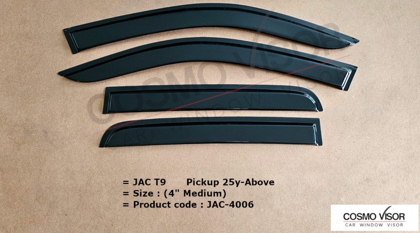 JAC T9 Pickup 2025-Above Door Visor / Window Vent Visor Deflectors ...