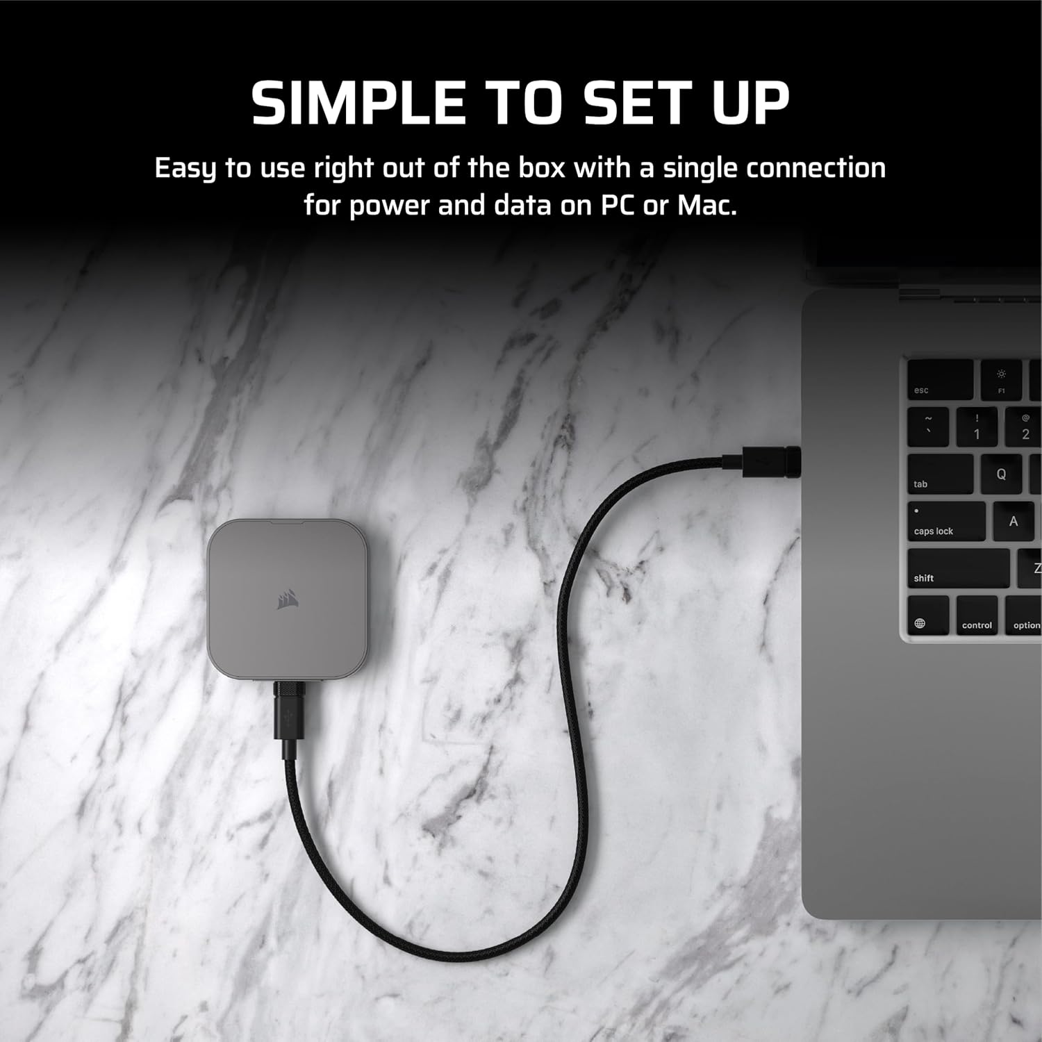 CORSAIR EX400U 4TB USB4 Draagbare Externe USB Type-C SSD – USB4, USB 3.2 Gen2 2x2 Aansluitingen, Tot 40 Gbps, Plug-and-Play, Inclusief USB-C naar USB -C (USB4) Kabel – Windows PC, iOS Mac